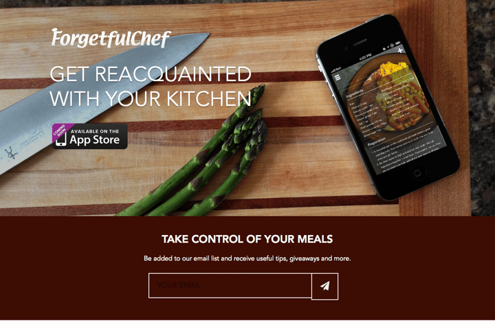Forgetful Chef website preview